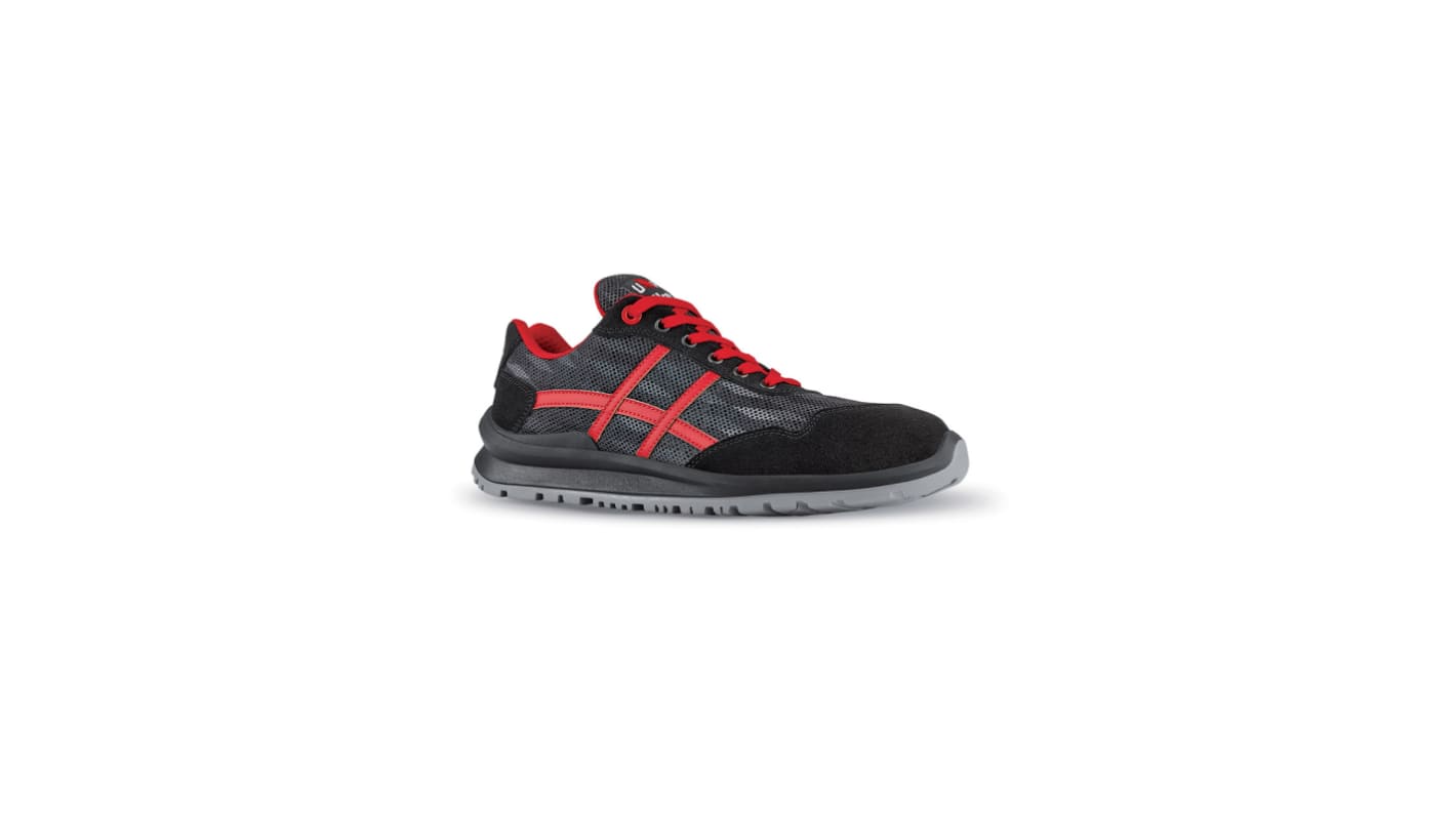 UPower SENNA Unisex Black, Red Aluminium Toe Capped Safety Shoes, UK 9, EU 43