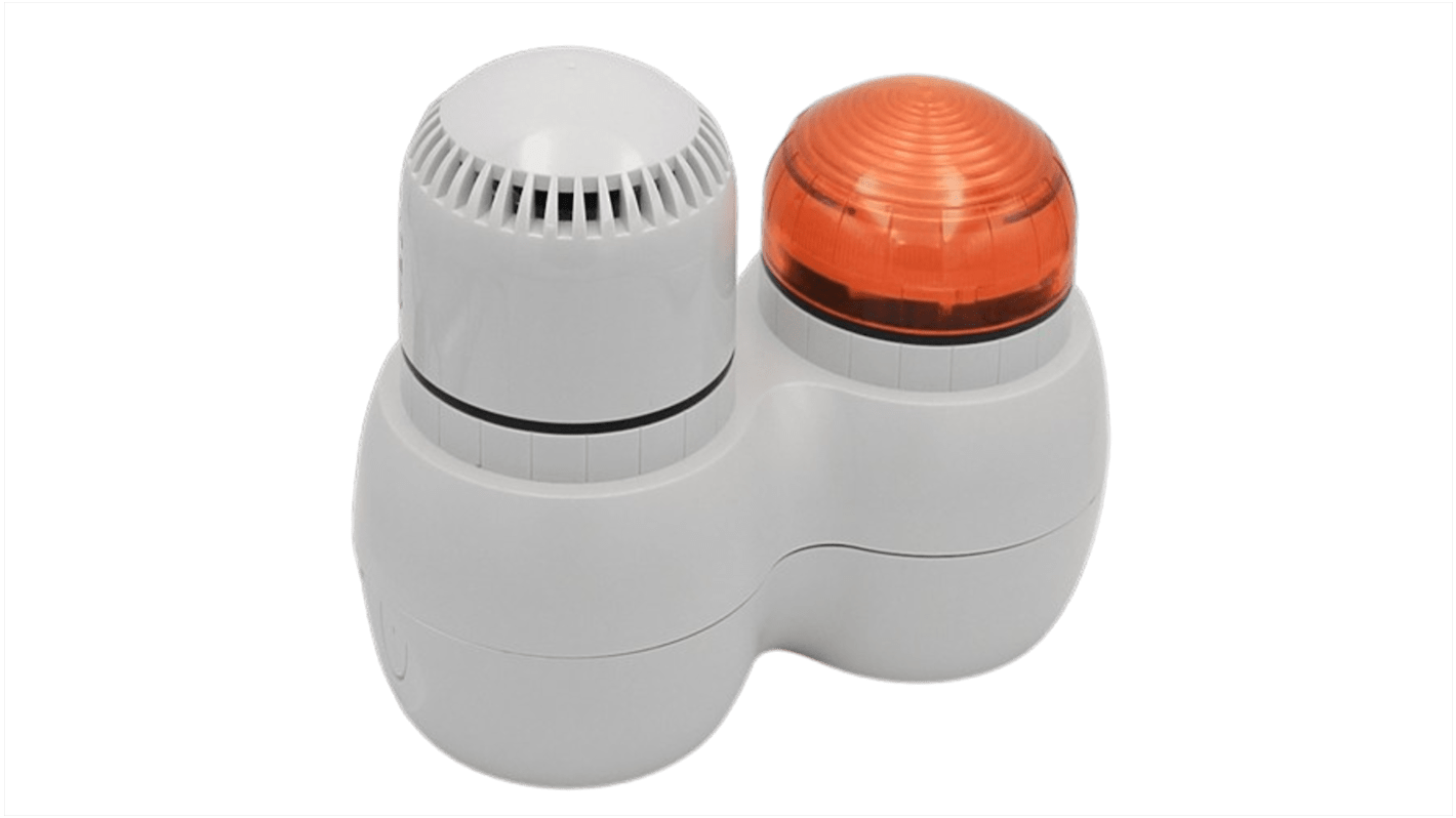 Combiné balise/sirène RS PRO, lentille Ambre, 24 V c.a./V c.c.