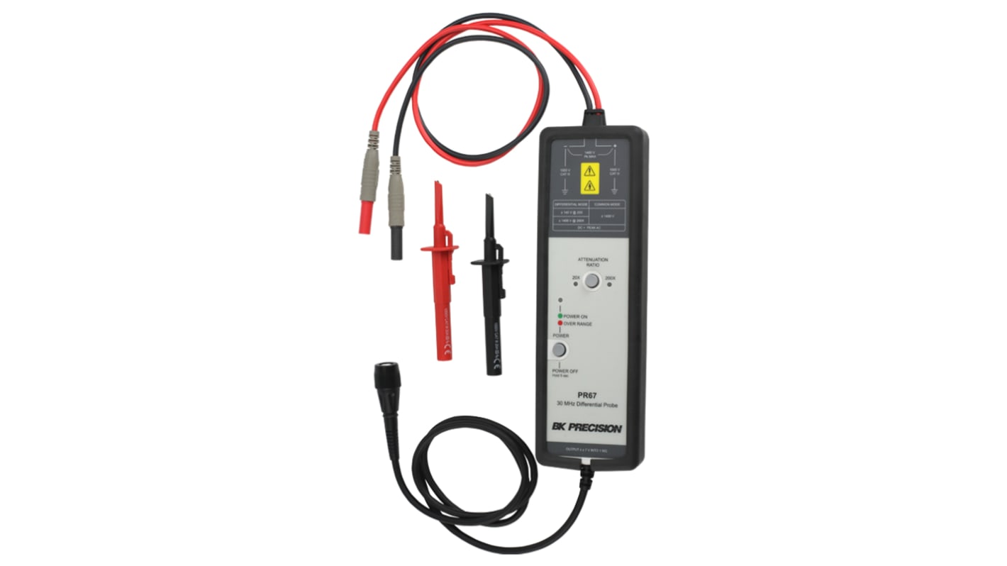 Sonde pour oscilloscope Différentielle BK Precision, PR67, bande passante 30MHz, atténuation 20x/200xdB