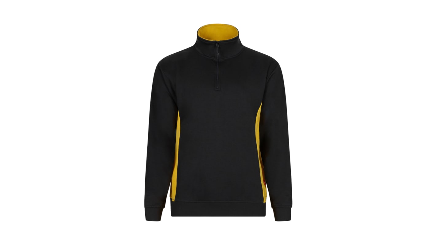 Velilla 105704 Black/Yellow 35% Cotton, 65% Polyester Sweat Shirt XS