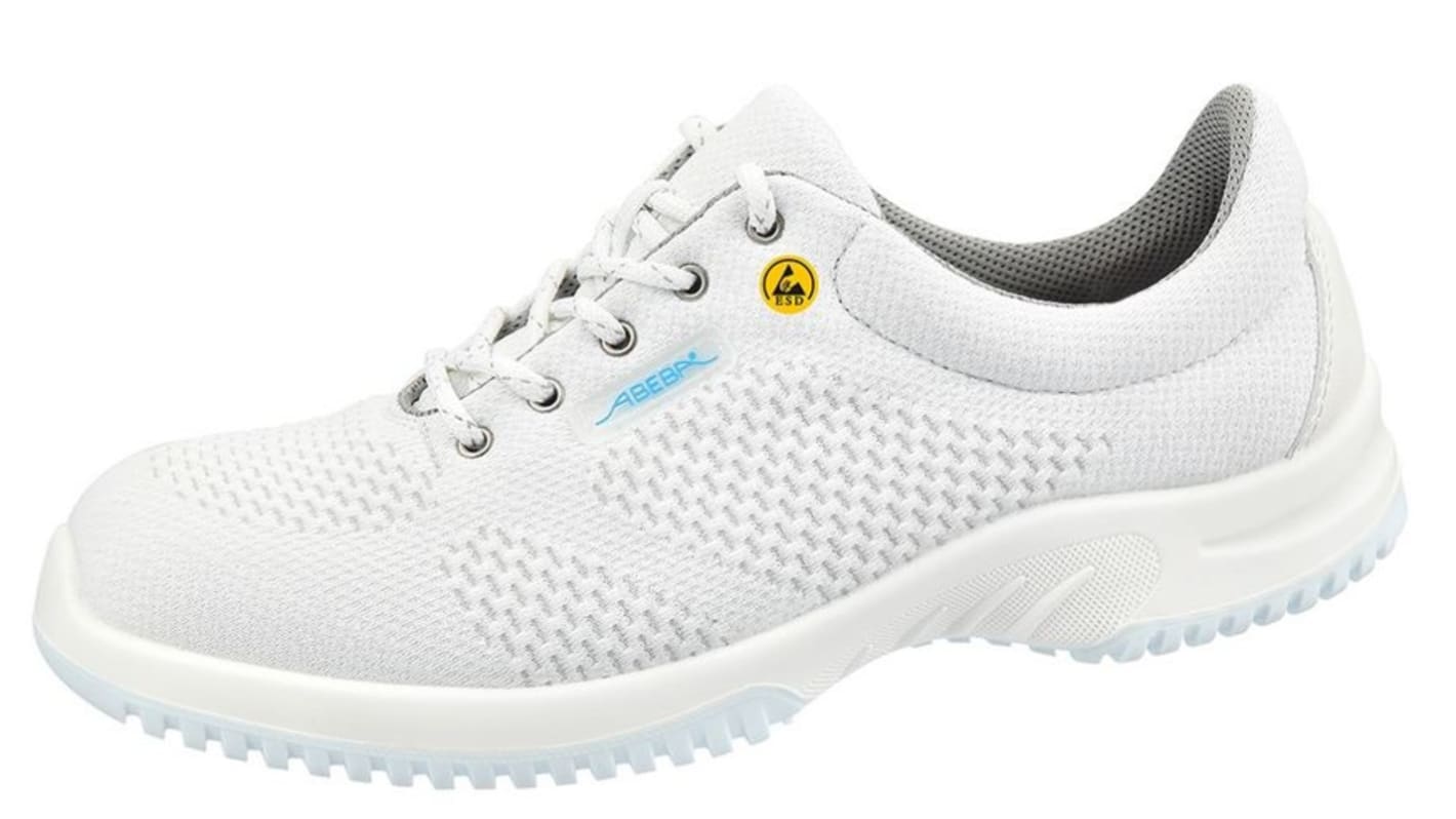 Abeba 31772 Unisex White Steel Toe Capped Safety Shoes, UK 1.5, EU 35