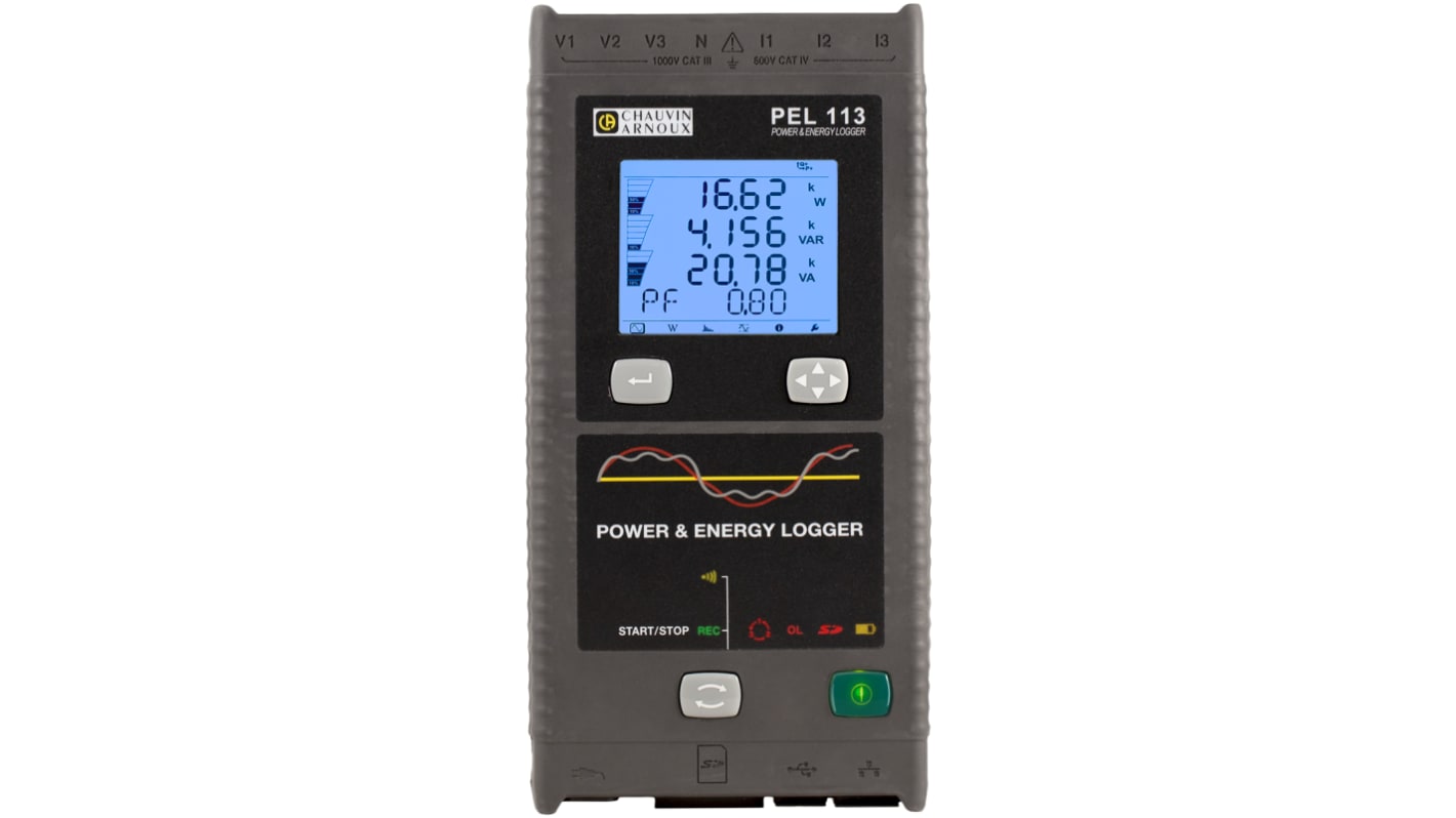 Chauvin Arnoux PEL113 Power & Energy Data Logger, Ethernet, IRD Server, USB, Wifi, 3V / 3I Input Channel(s)