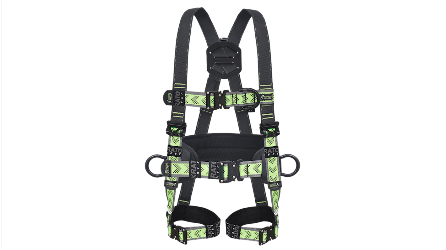 KRATOS SAFETY Auffanggurt mit Rückseite - Vorderseite - Seitlich-Öse, M/L, 140kg