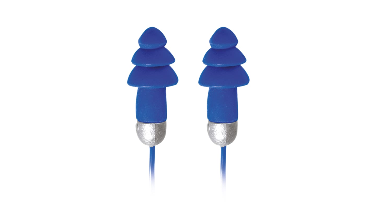 Moldex Rockets® Full Detect Series Blue Reusable Corded Ear Plugs, 27dB Rated, Metal Detectable, 1Pair Pairs