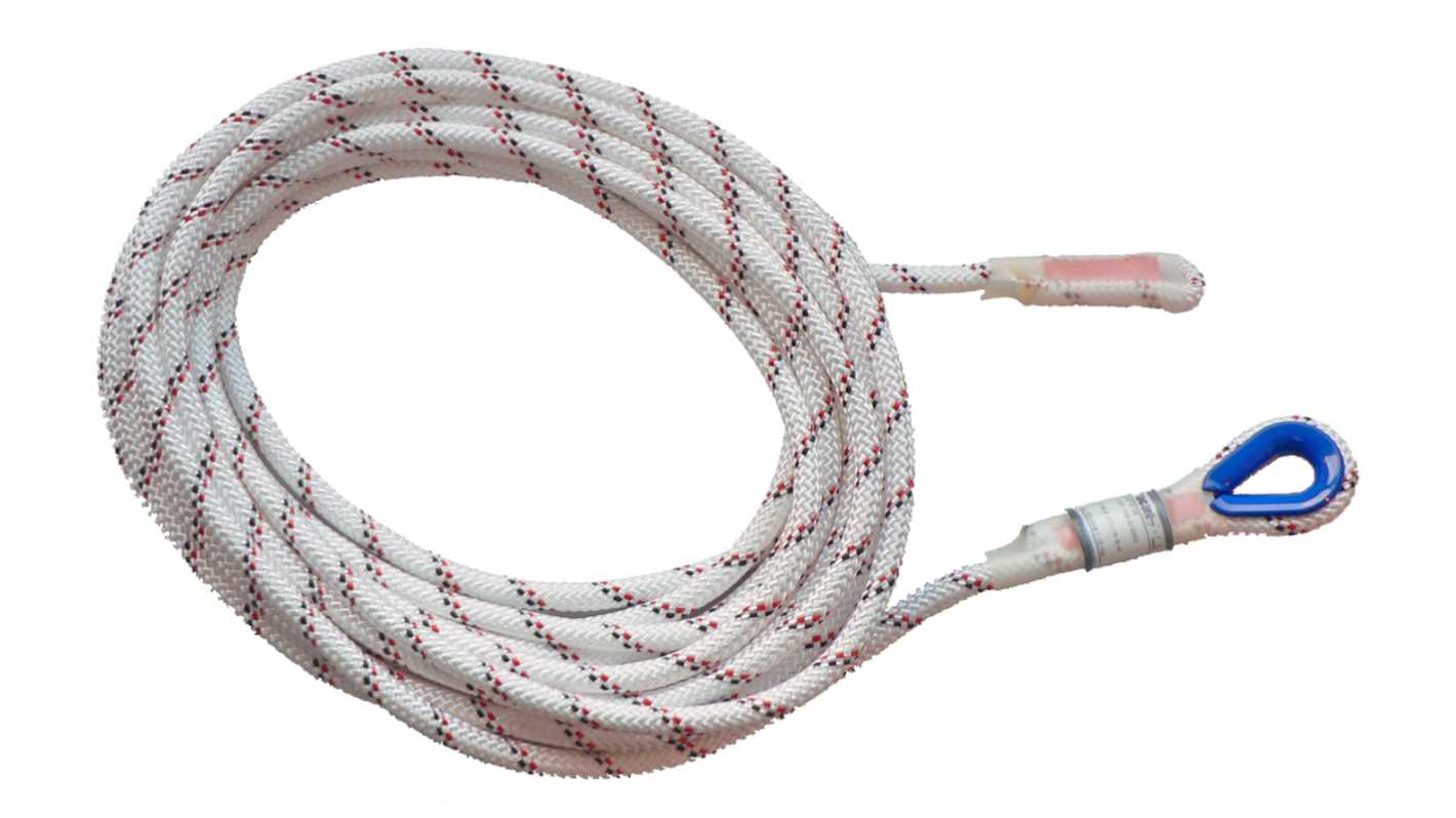 Tractel 10m安全绳 白色PA, 承重2400kg, 直径 11mm