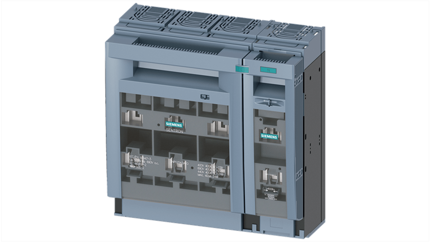 Siemens Fuse Switch Disconnector, 4 Pole, 400A Max Current