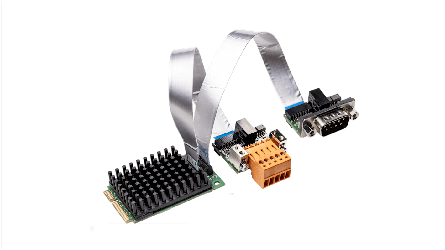 Hilscher 2 Port Mini PCI Express 5 Pin COMBICON, 9 pin D-Sub Serial Card