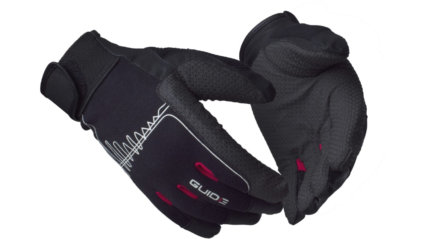 GUIDE GLOVES GUIDE 8010 Black Anti-Vibration Work Gloves, Size 12