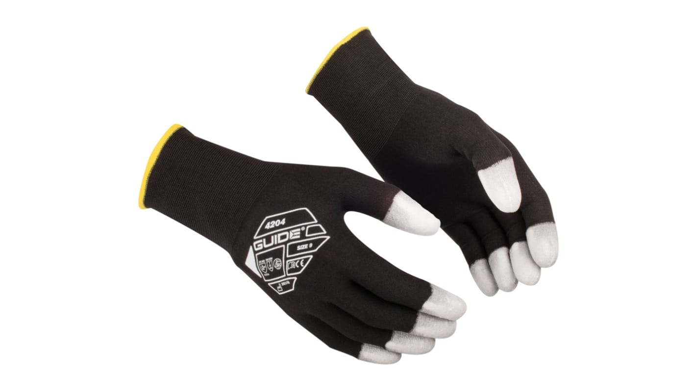GUIDE GLOVES GUIDE 4204 Black, White Carbon Fibres, Elastane, Nylon, Polyurethane Electrical Protection Work Gloves,