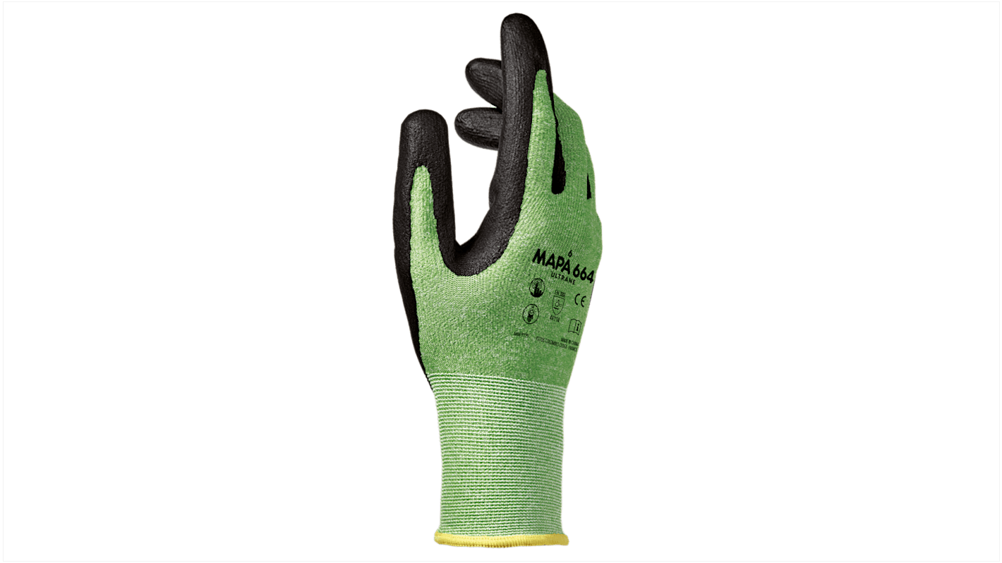 Mapa ULTRANE 664 Green Nitrile Foam Material Handling Work Gloves, Size 11