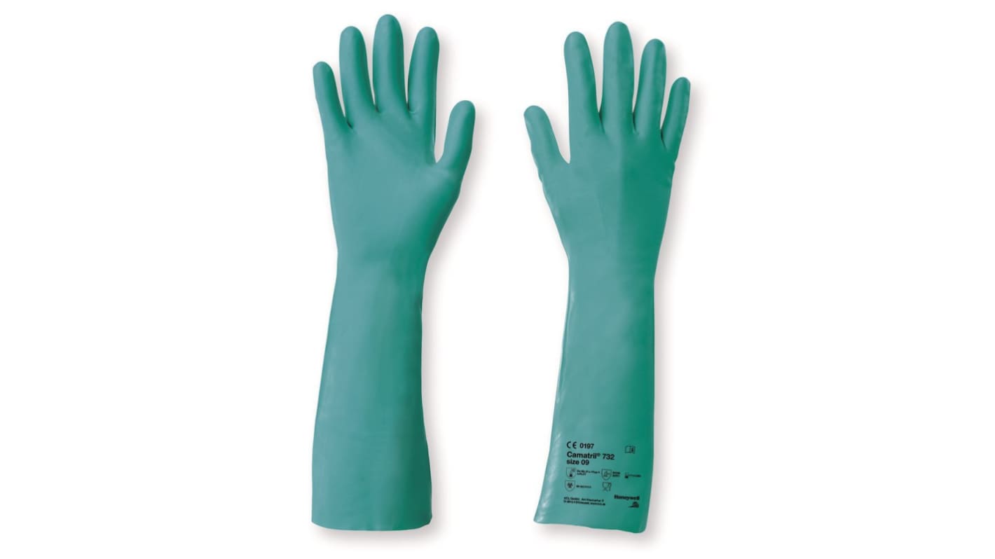 Guanti da lavoro Honeywell Safety Camatril 732, Tg. 8, in Lattice naturale, Policloroprene, col. Nero