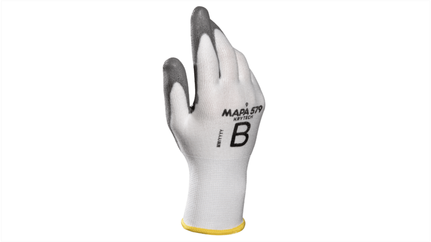 Mapa KRYTECH 579 White/Grey Polyurethane Abrasion Resistant, Cut Resistant Work Gloves, Size 11