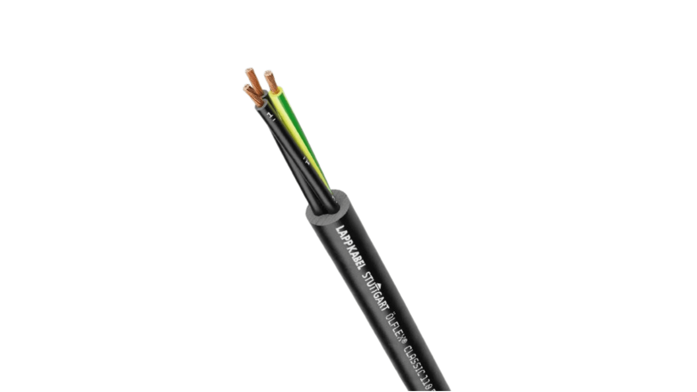 Lapp ÖLFLEX CLASSIC 110 Control Cable, 2 Cores, 1.5 mm², YY, Unscreened, 50m, Black PVC Sheath, 16 AWG