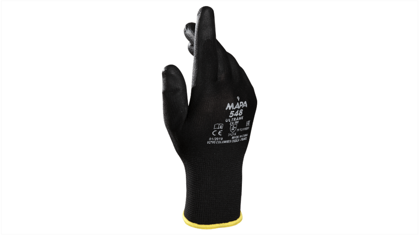 Mapa ULTRANE 548 Black Polyurethane Foam Material Handling Work Gloves, Size 11