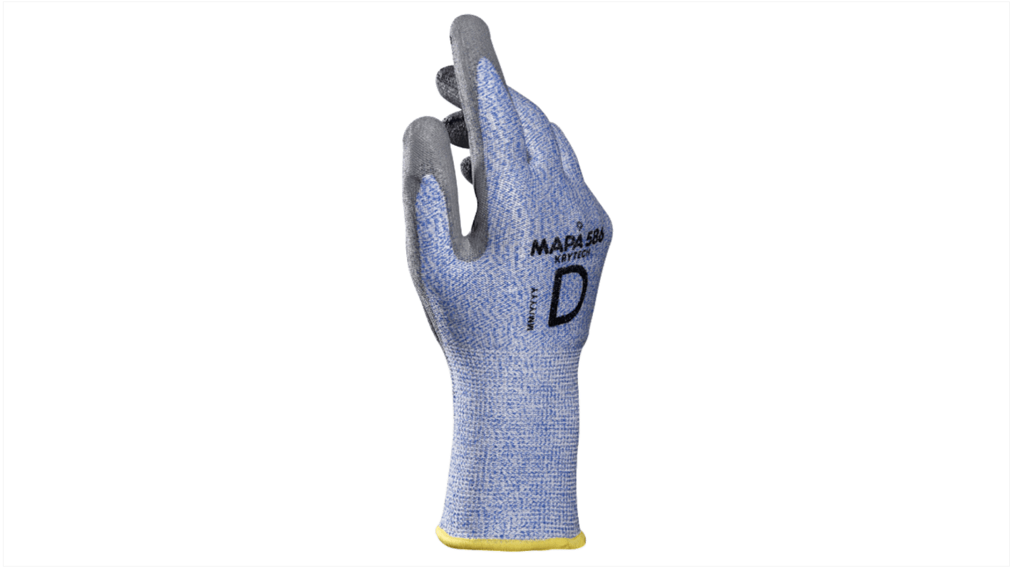 Mapa KRYTECH 586 Blue, Grey Polyurethane Cut Resistant Work Gloves, Size 6