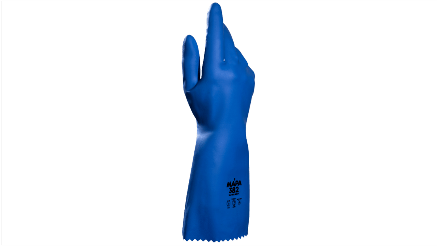 Mapa ULTRANEO 382 Blue Polychloroprene Chemical Resistant Work Gloves, Size 9