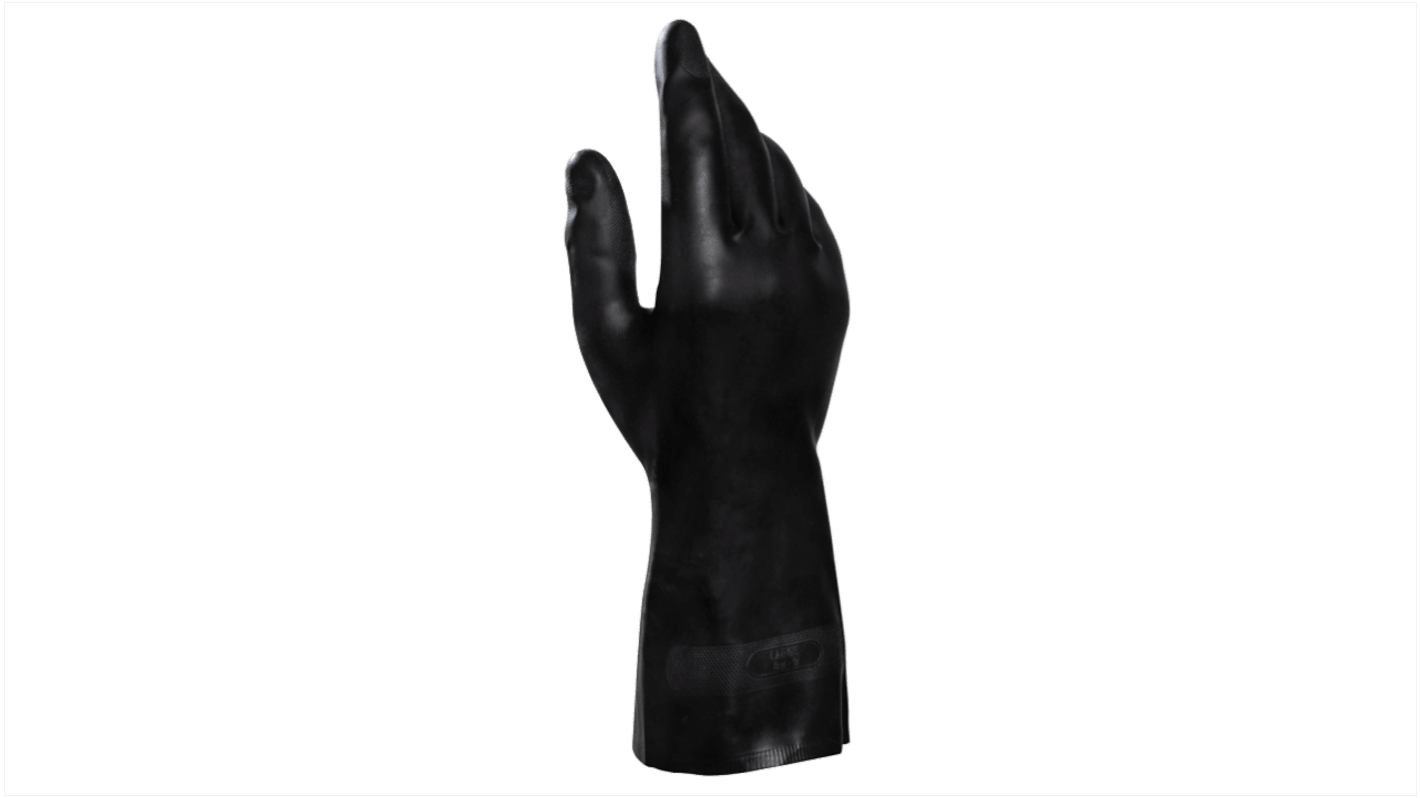 Mapa ULTRANEO 401 Black Natural Latex, Polychloroprene Chemical Resistant Work Gloves, Size 8