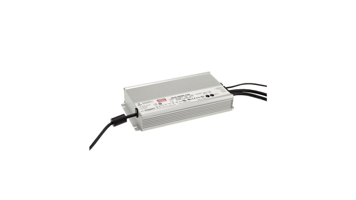 MEAN WELL LED Driver, 12 → 24V Output, 600W Output, 25A Output, Constant Current / Constant Voltage Dimmable
