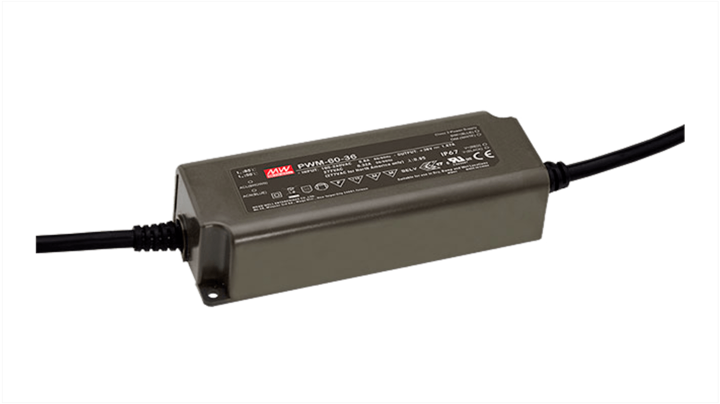 Sterownik LED napięcie wyjciowe: 48V 1.25A napięcie wejściowe: 90 → 305 V ac stabilizowany napięciowo 60W MEAN
