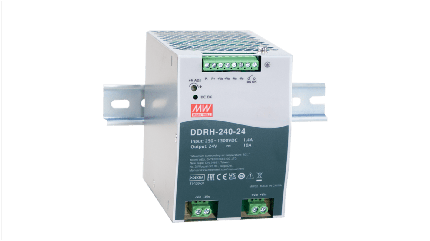 Przetwornica DC-DC, 240W, Uwe 250 → 1500 V DC, Uwy 24V dc, Iwy 10A, MEAN WELL