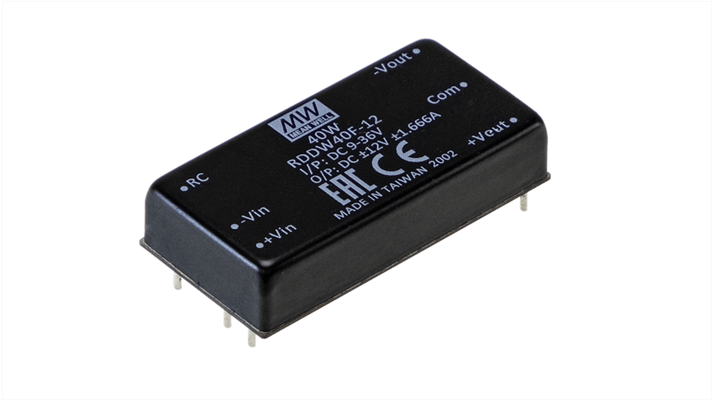 Przetwornica DC-DC, 40W, Uwe 18 → 75 V DC, Uwy -15 → 15V dc, Iwy 1.333A, MEAN WELL
