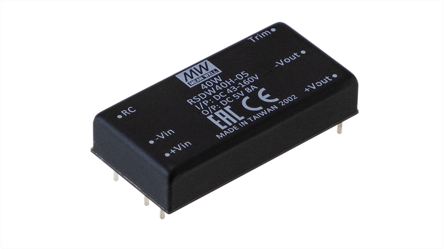 Przetwornica DC-DC, 40W, Uwe 18 → 75 V DC, Uwy 13.5 → 16.5V dc, Iwy 2.666A, MEAN WELL