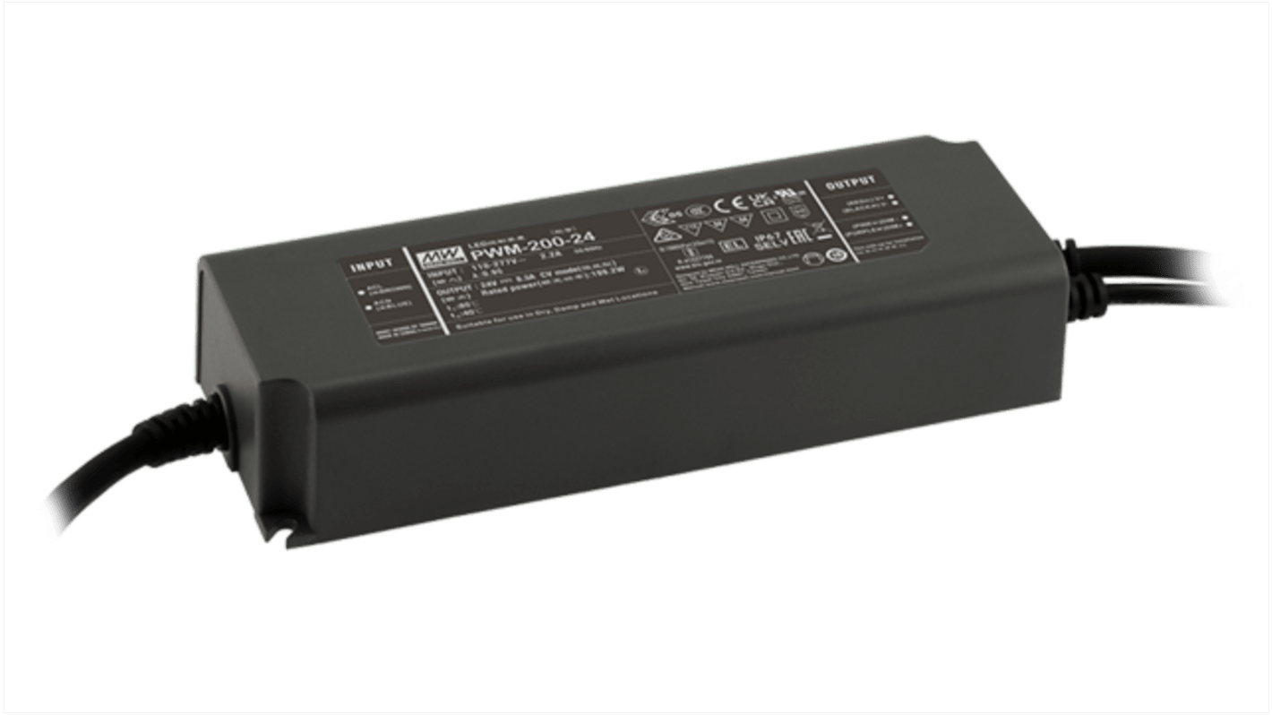 MEAN WELL LED Driver, 48V Output, 200W Output, 4.17A Output, Constant Voltage Dimmable
