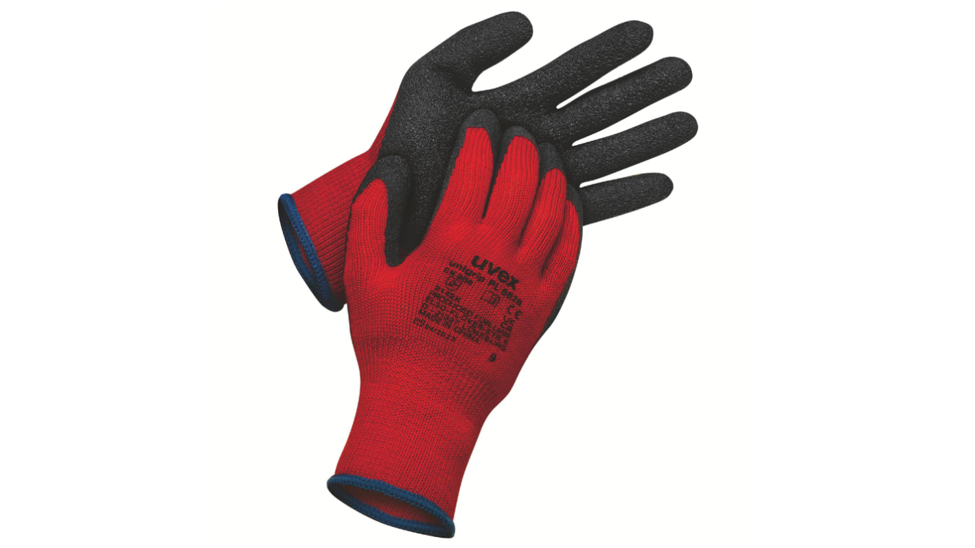 uvex 60599 Red Polyester Abrasion Resistant Latex Gloves, Size 11, Latex Coating