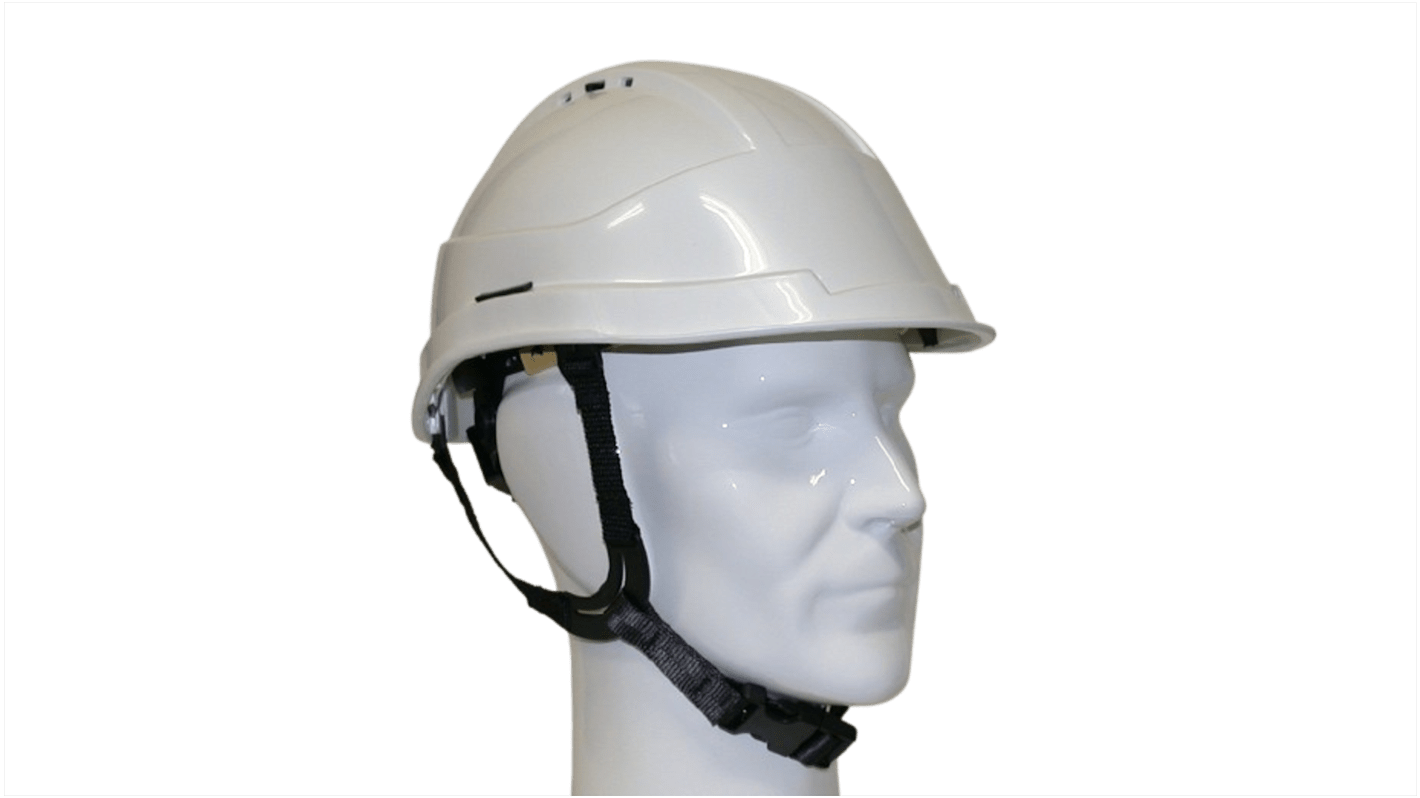 AUBOUEIX KARA MONTEUR White Helmet & Hard Hat with Chin Strap, Adjustable, Ventilated