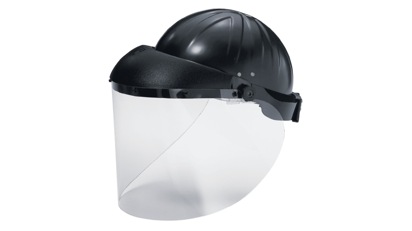 Kask z osłoną, Przezroczysty, Tworzywo sztuczne, Twarz, Głowa, odporność na: Uderzenia