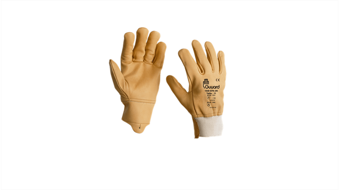 GUYARD 1549 EPA DK Beige Leather Abrasion Resistant, Cut Resistant, Tear Resistant Gloves, Size 10