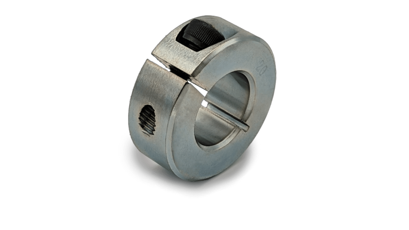 RS PRO Shaft Collar, One Piece, Clamp Screw, Bore 12mm, OD 28mm, W 11mm, Steel