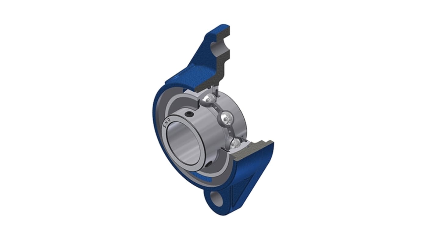 Palier à roulement SNR, diam int 30mm, 2 trous de fixations en Acier