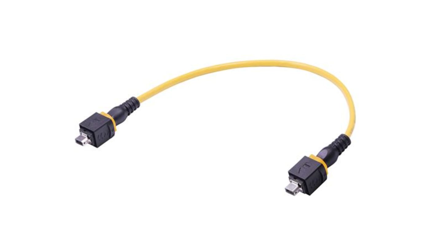 HARTINGHARTING Mini PushPull, 7.5m Cat6a, Black Type A Plug to Male Type A Plug Male, Terminated PVC Sheath