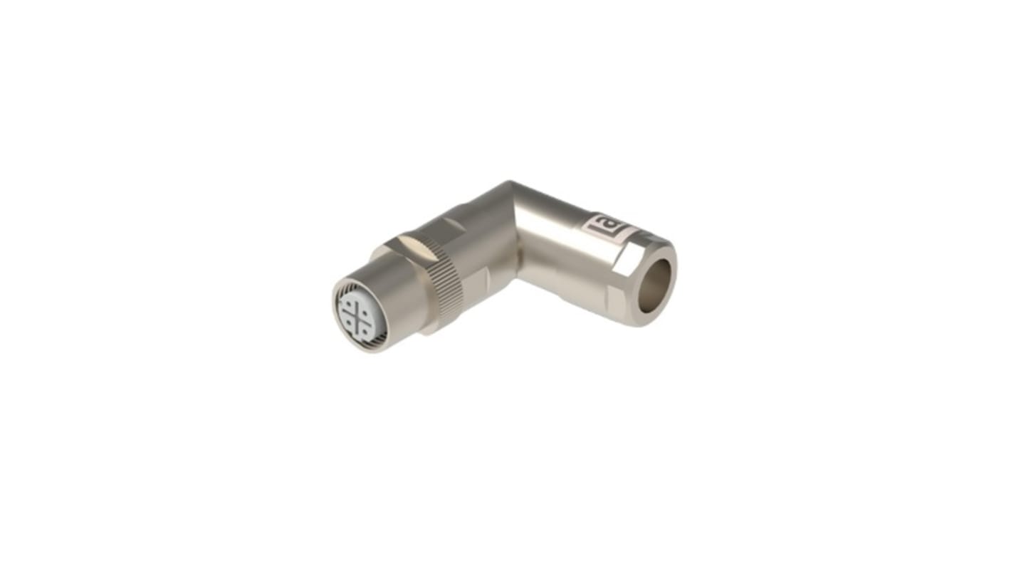 Lumberg Automation M12 Crimp Rail Series Ethernet Connector, Cable, Cat5 Angled