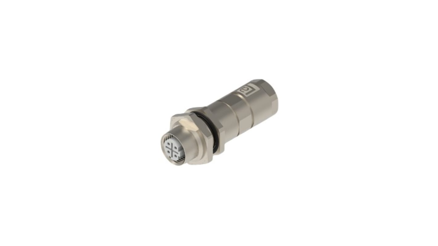 Lumberg Automation M12 Crimp Rail Series Ethernet Connector, Cable, Cat5 Straight