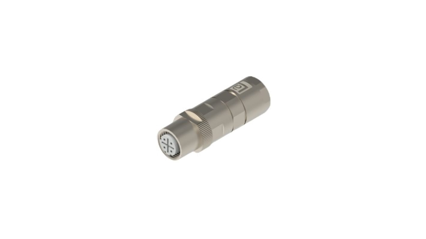 Lumberg Automation 五类, 电缆安装, 直向, IP67, M12 Crimp Rail系列