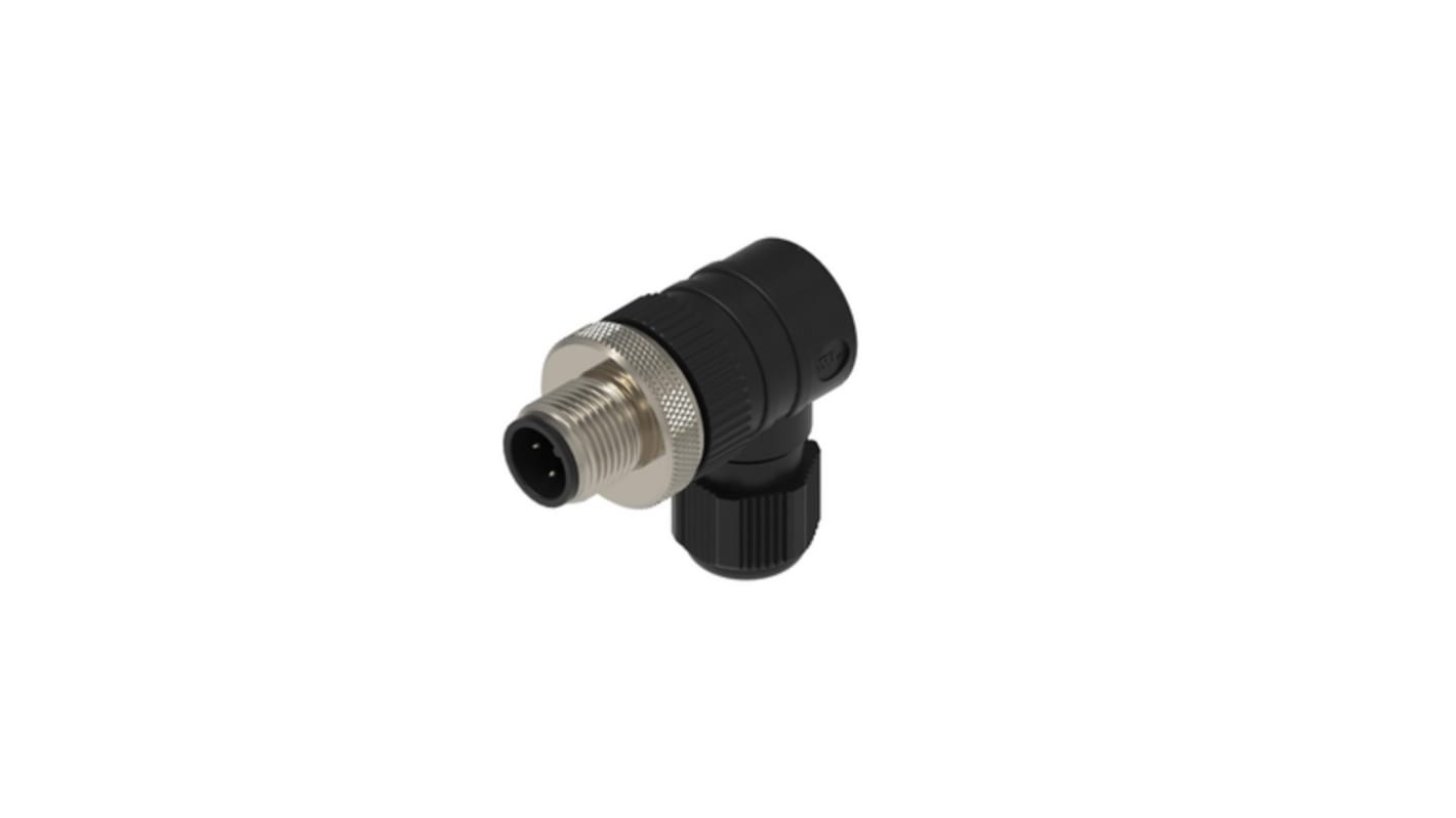 Lumberg Automation M12工业圆形连接器插头, 4芯, 电缆安装, 螺钉端接, 4A, 2.5kV, IP65，IP67, RSC系列