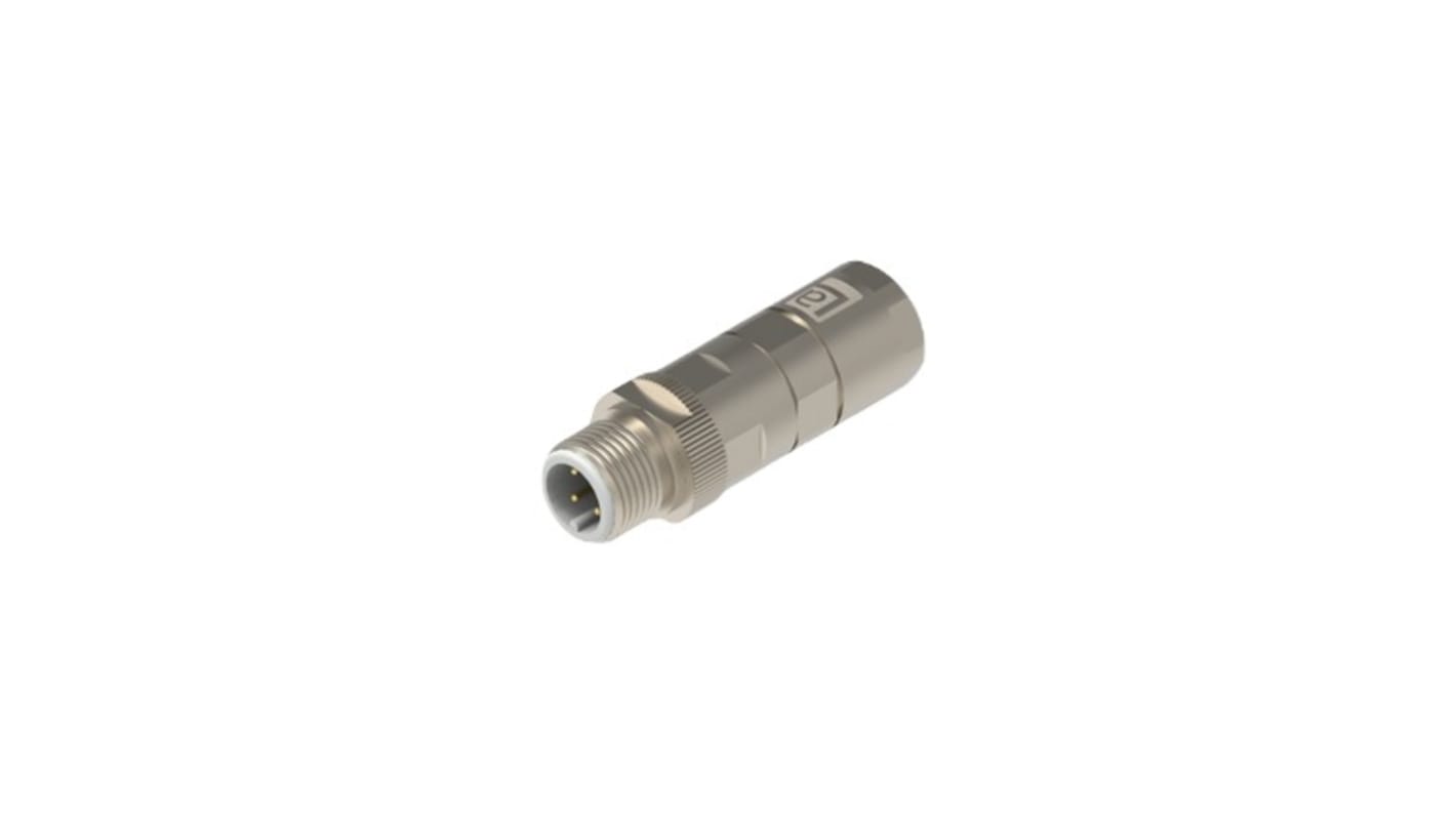 Lumberg Automation Industrial Circular Connectors, 8 Contacts, Cable, M12 Connector, Plug, Male, IP67, M12 Crimp Rail