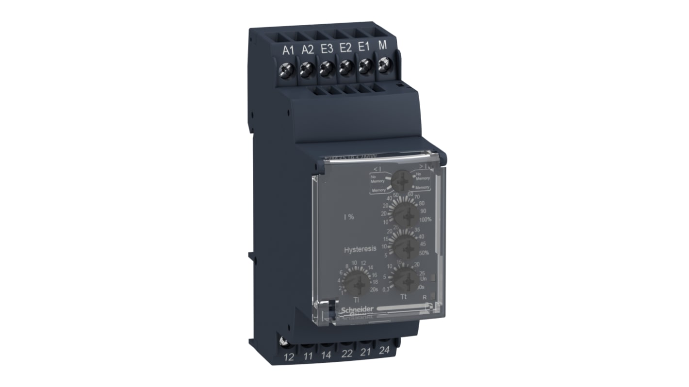 Schneider Electric Current Monitoring Relay, 1 Phase, DPDT, DIN Rail