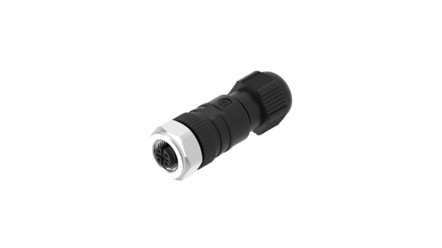 Lumberg Automation Industrial Circular Connectors, 4 Contacts, Cable, M12 Connector, Socket, Female, IP65, IP67, RKC