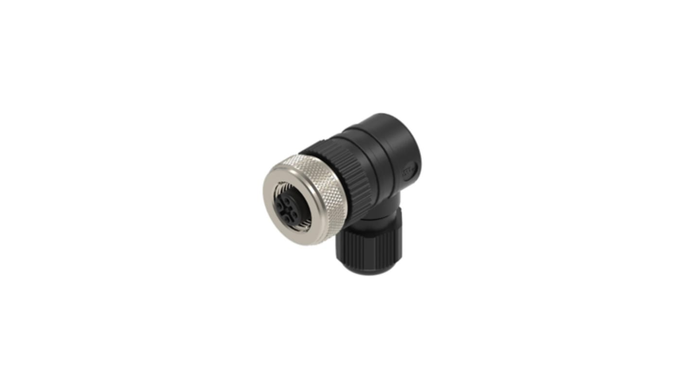 Lumberg Automation M12工业圆形连接器插座, 3芯, 电缆安装, 螺钉端接, 4A, 2.5kV, IP65，IP67, RKC系列