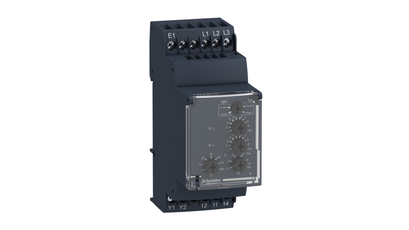 Schneider Electric Current, Phase Monitoring Relay, 1, 3 Phase, SPDT, DIN Rail