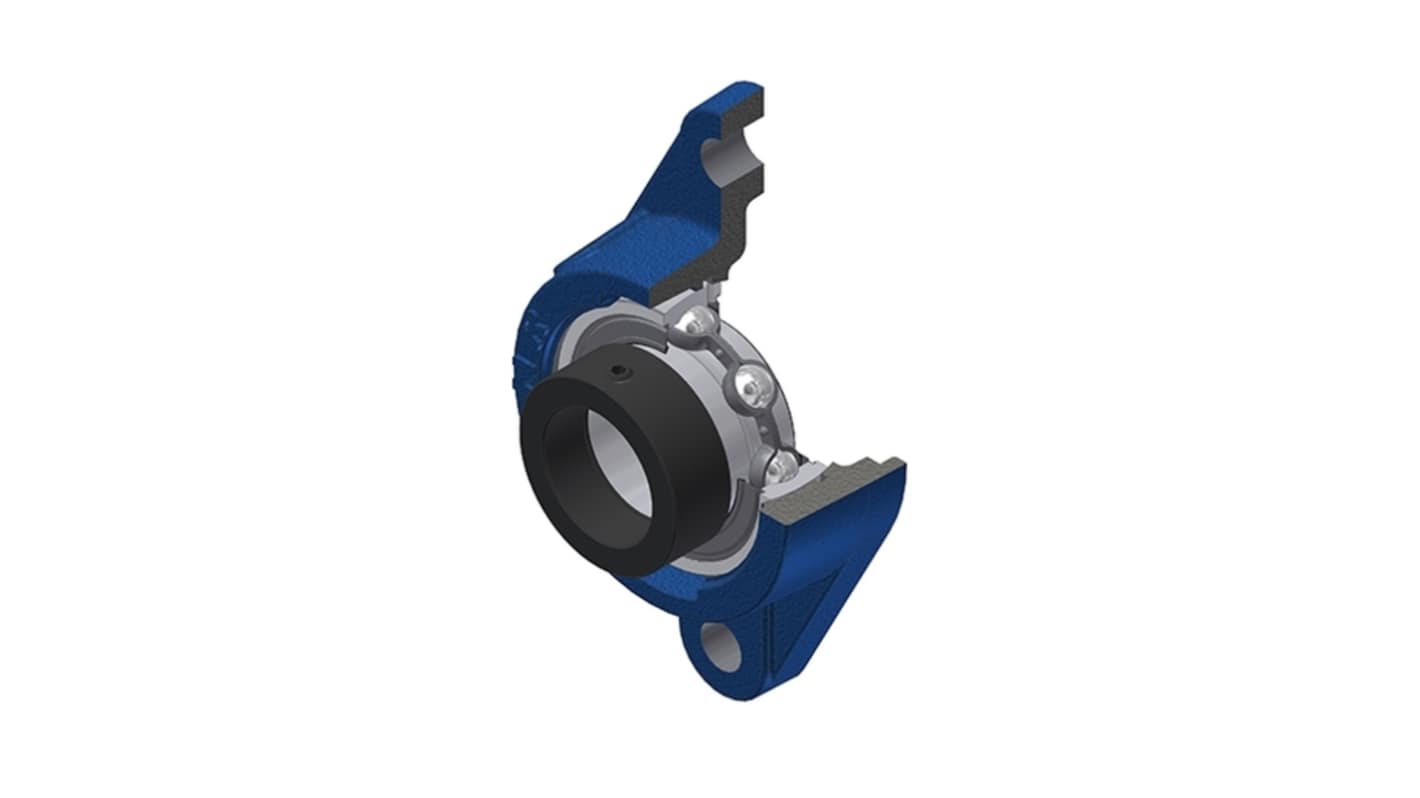 Palier à roulement SNR, diam int 20mm, 2 trous de fixations en Fonte grise