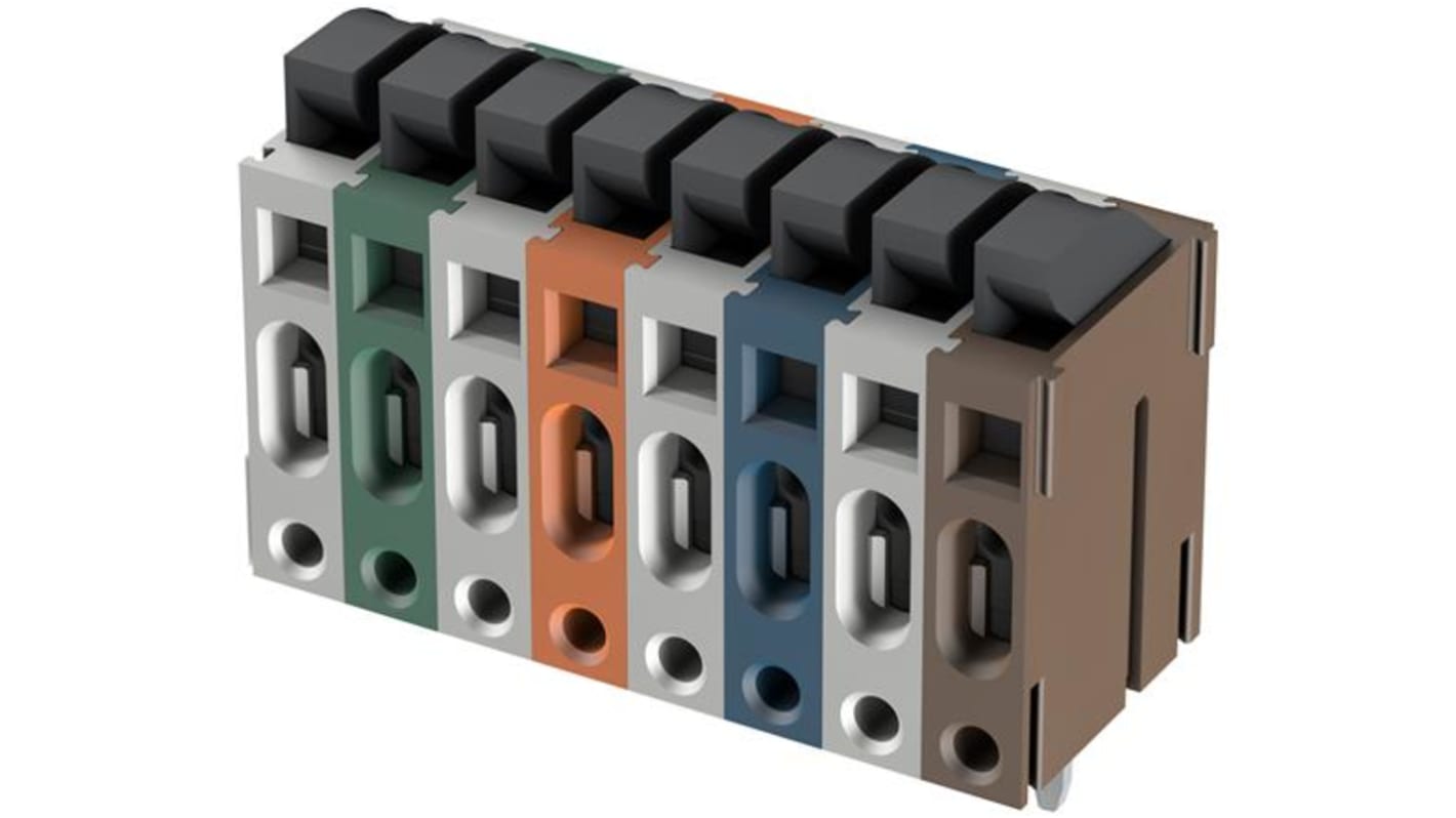 HARTING har-flexicon Series PCB Terminal Block, 8-Contact, 3.5mm Pitch, Wave Soldering, 1-Row, IDC Termination