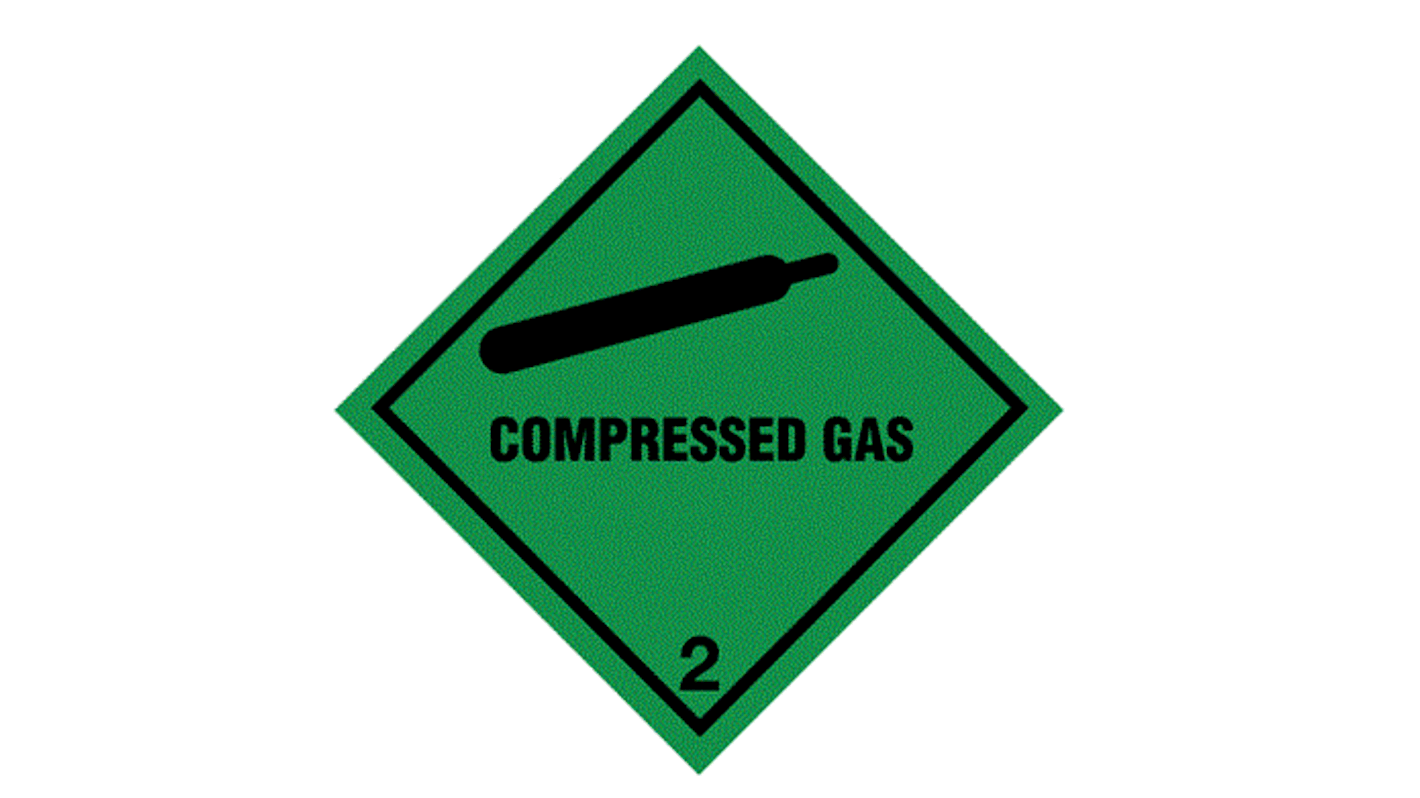 RS PRO Polyester Sign Compressed Gas Sign With English Text