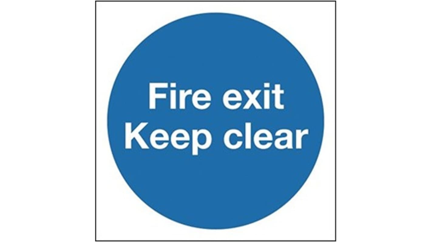 Polyester Keep Clear, Fire Exit, Keep Clear, English, Exit Sign