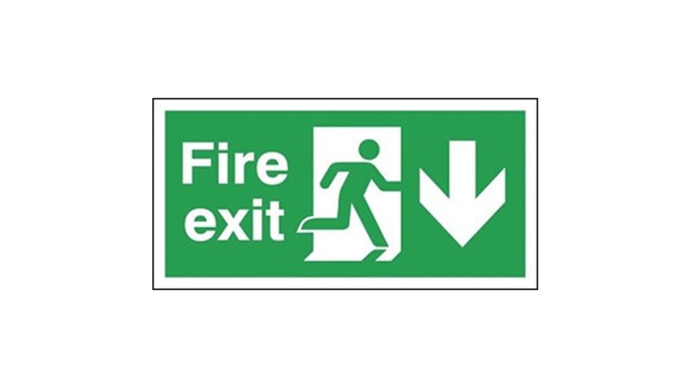 Polyester Fire Exit Down, Fire Exit, English, Exit Sign