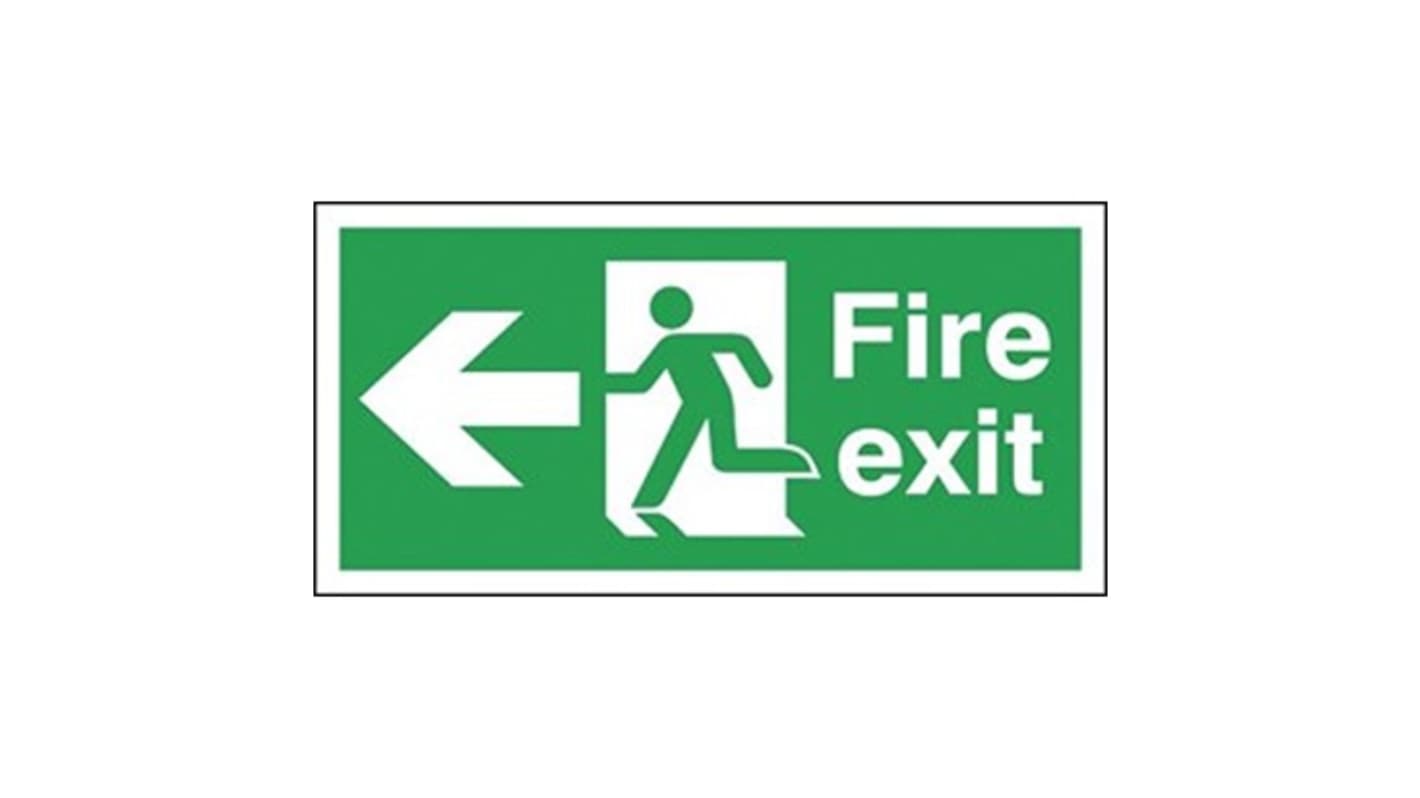 Polyester Fire Exit Left, Fire Exit, English, Exit Sign