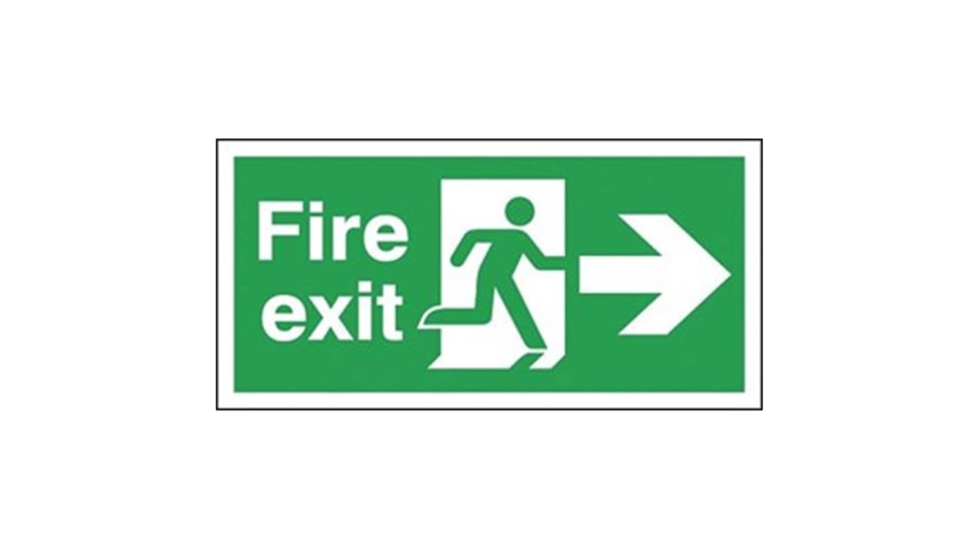 Polyester Fire Exit Right, Fire Exit, English, Exit Sign
